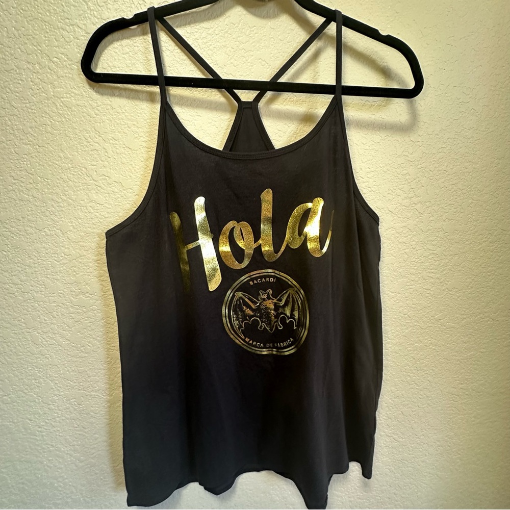 New Never Worn Bacardi Rum “Hola” Tank Top Size Large with Bat Logo